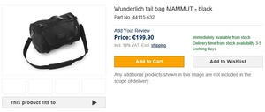 Wunderlich tail bag MAMMUT - black   Part No. 44115-632