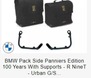 BMW Pack Side Panniers Edition 100 Years With Supports - R NineT - Urban G/S - Racer - Scrambler - Pure