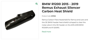BMW R1200 2015 - 2019 Remus Exhaust Silencer Carbon Heat Shield